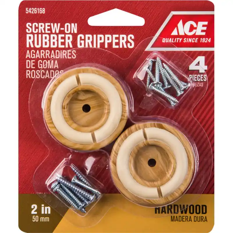 Ace Rubber Non-Slip Cup For Hardwood Floors Brown Round 2 In. W 4 Pk