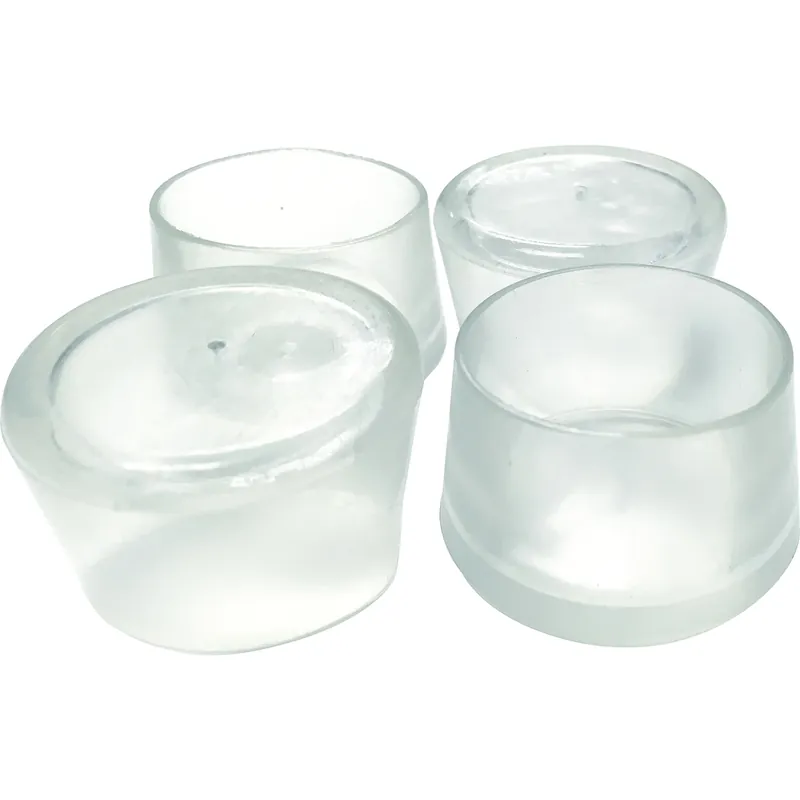 LEG TIP CLR RND 1.5" 4PK