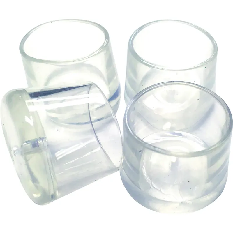 LEG TIP CLR RND 3/4" 4PK