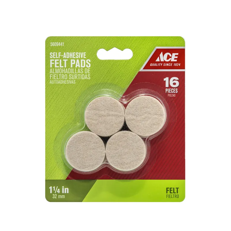 Shepherd Felt Pad Brown Round 1-1/4 In. W 16 Pk Self Adhesive