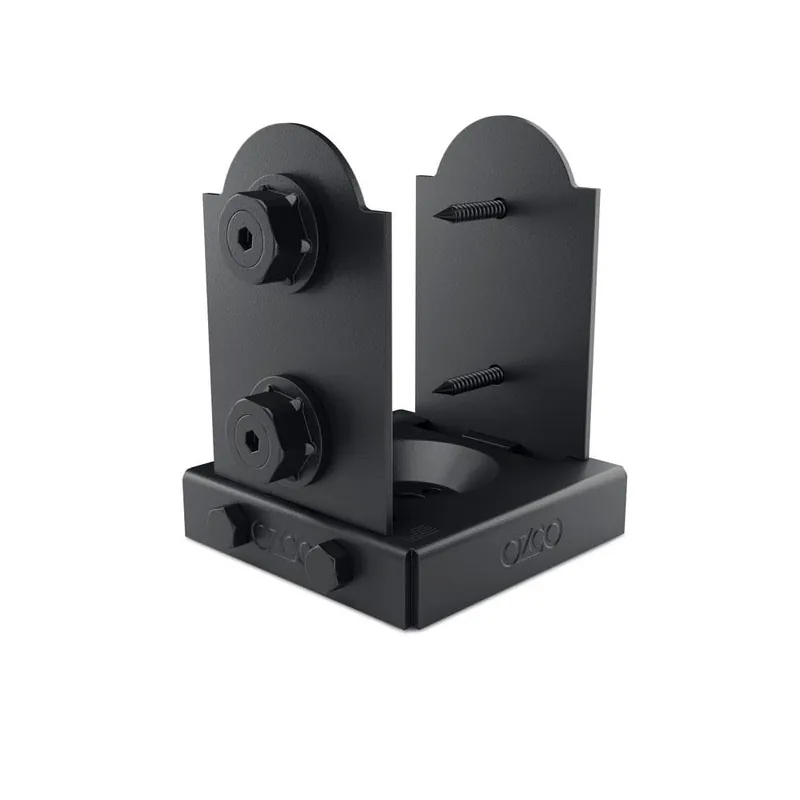 Laredo Sunset Owt Lite 4 In. X 4 In. Black Galvanized Steel Elevated Post Base