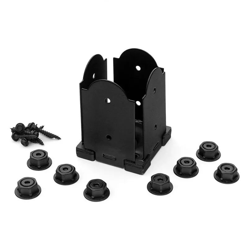 Steel Powder-coated Post Base Kit 4-in X 4-in Model 56607
