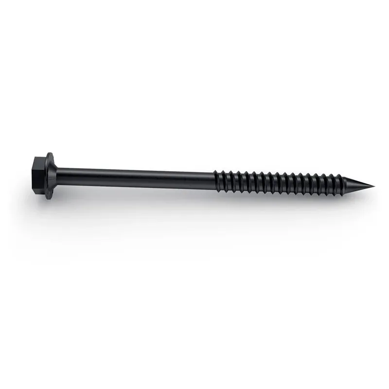 OWT Timber Screws 1/4-in X 3-3/4-in Black Galvanized/Coated Hex-Head Interior/Exterior Structural Wood Screws (25-Count)