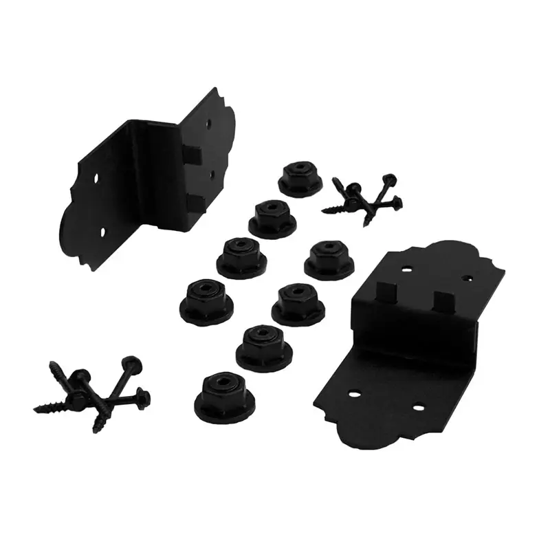 8 In. X 3-1/4 In. X 2 In. Black Galvanized Steel Post To Beam Connector (2 Per Box)