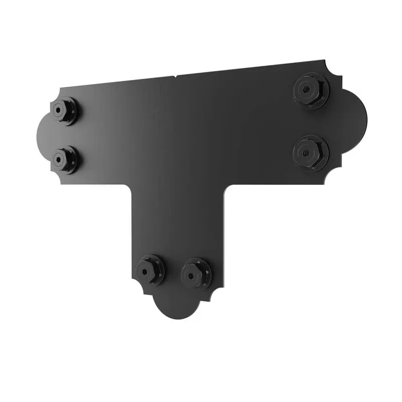 Owt Lite Laredo Sunset 5 In. 12-gauge Black Galvanized St. T-tie Wood Connector Plate Kit