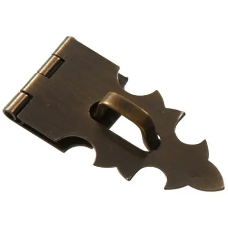 The Hillman Group The Hillman Group 852400 5/8 X 1-7/8‘ Solid Brass Decorative Mini Hasp - Antique Brass Finish 1-Pack