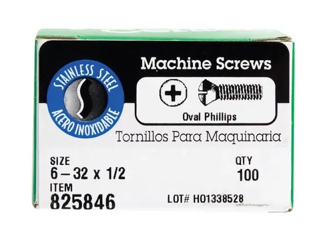 HILLMAN No. 6-32 Ga. X 1/2 In. L Phillips Oval Head Steel Machine Screws 100 Pk