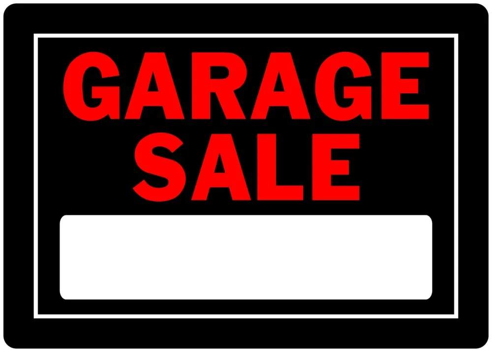 840135 10 X 14 In. Red & Black Aluminum Garage Sale Sign