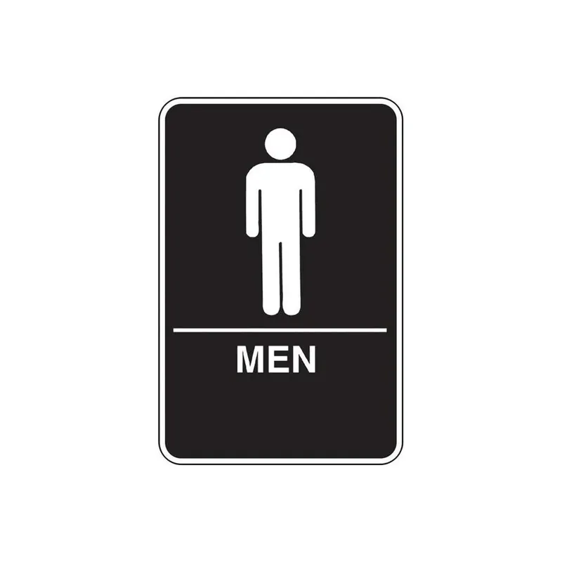 844152 6 X 9 In. Black & White Plastic Mens Restroom Sign With Braille - 3 Piece
