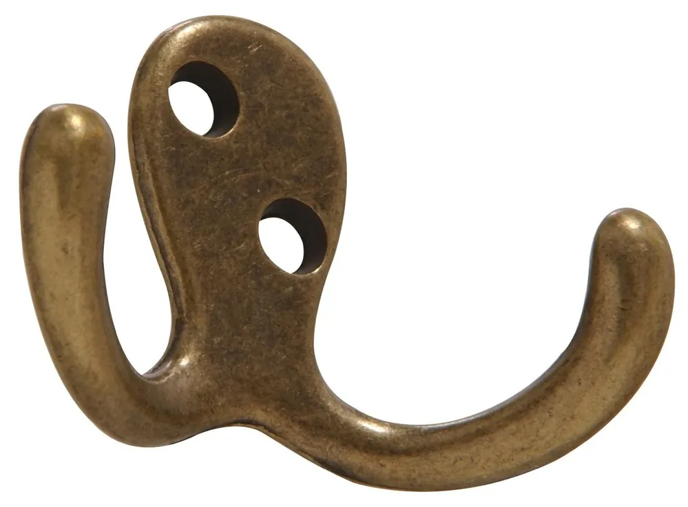 2 Inch Antique Pewter Fish Knob And Double Clothes Hook