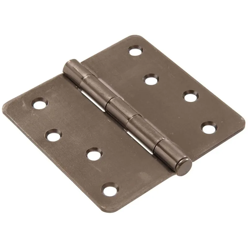 The Hillman Group 852791 4" Residential Door Hinge - 1/4" Round Corner - Removable Pin - Full Mortise - Pewter 1-Pack