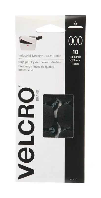 VELCRO Brand Heavy Duty Low Profile Small Nylon Hook And Loop Fastener 1 In. L 10 Pk