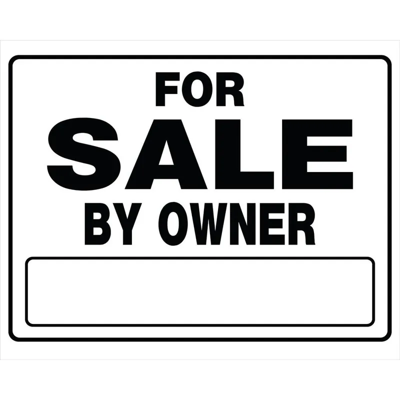 For Sale By Owner Sign, Black And White, 20 X 24-In.