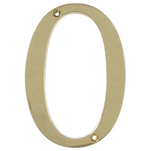 843170 5 In. Brass Distinctions Zinc Die-cast Flush Mount House Number - 0