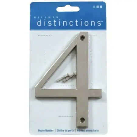 843184 5-inch Flush-mount Brushed Nickel House Number 4