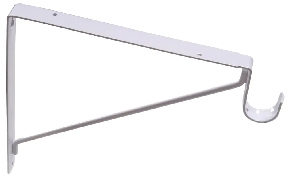 The Hillman Group Shelf/Rod Bracket Fixed, White, 1pk
