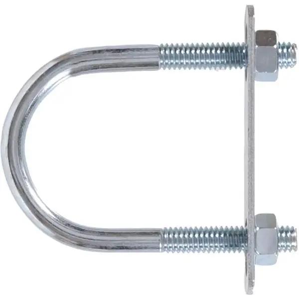 U-bolt With Plate And Hex Nuts, 3/8" X 3-1/2" Width X 4-3/4" Length