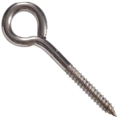 Stainless Steel Eye Lag Screw 3/8" X 4-1/2" - Heavy Duty Threaded Bolt