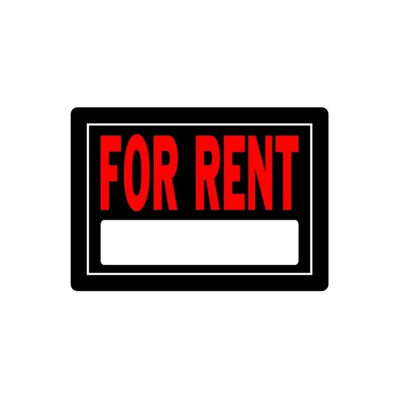 10 X 14 In. Red & Black Bi-lingual For Rent Sign - 6 Piece Set