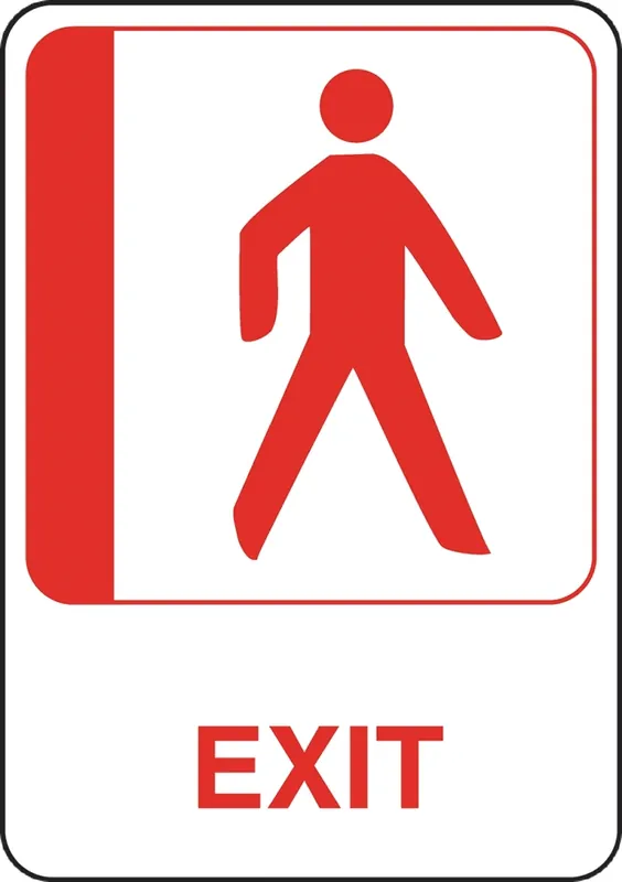 841766 Red Plastic Exit Visual Sign 5" X 7" - 5 Pieces