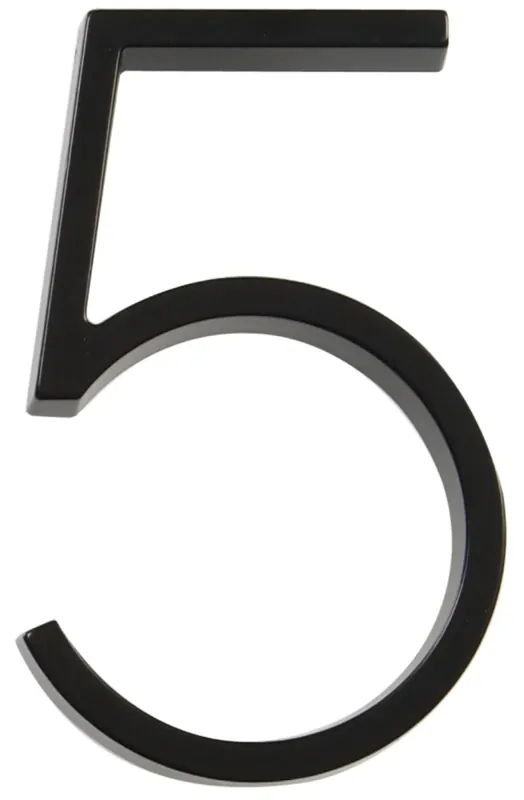 843195 5-inch Black Elevated Floating Mount House Number 5