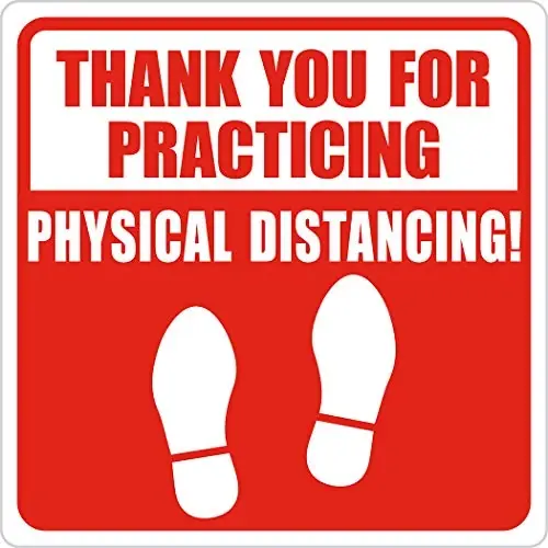843865 6x6 Vinyl Type 4 Physical Distance Sign - 6 Feet