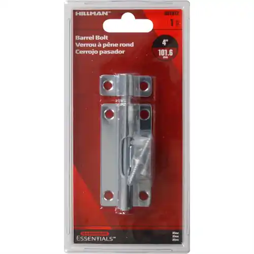 4-inch Zinc Plated Barrel Bolt - Hillman Model 851012 For Cabinet Hardware