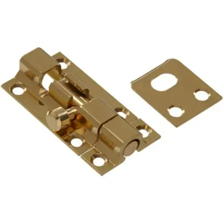 2" Solid Brass Barrel Bolt - Durable Security Locking Mechanism