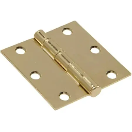 3 Inch Brass Plated Square Hinge - Model 851240 By Hillman