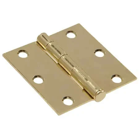 The Hillman GroupThe Hillman Group 851248 3-1/2‘ Residential Door Hinge - Square Corner - Removable Pin - Full Mortise - Brass Finish 2-Pack