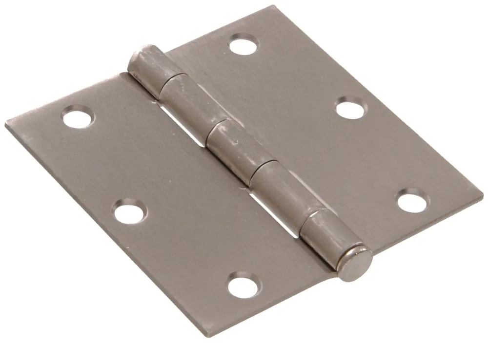3-1/2" Satin Nickel Square Hinge, Model 851262, Full Mortise Design