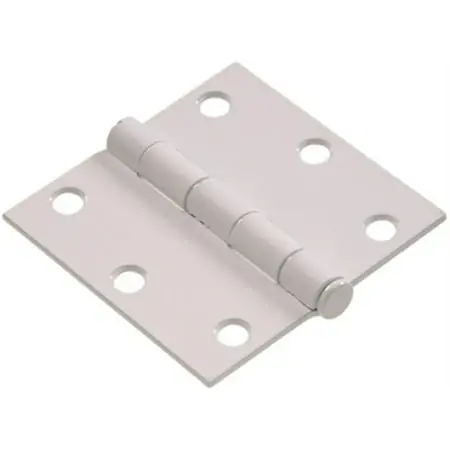 4 Inch White Square Corner Residential Door Hinge - Model 851276