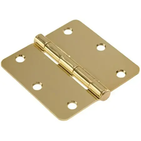 3 Inch Brass Plated Residential Door Hinge With Round Corners - Model 851287