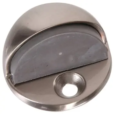 Low Dome Floor Mount Door Stop In Satin Nickel Finish