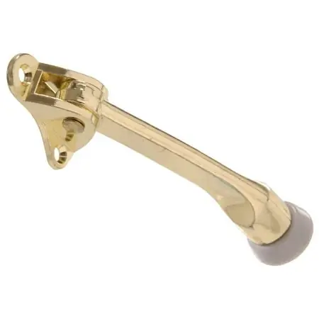 4-inch Kickdown Door Stop With Brass Finish - Model 851332 By Hillman