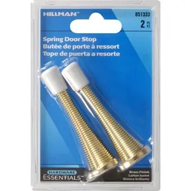 3-inch Spring Door Stop With Broad Base And Brass Finish - Model 851333