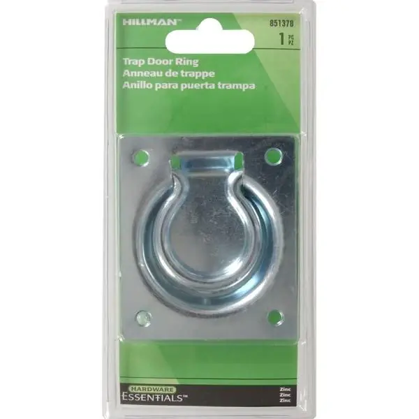 3 X 3-1/2 Inch Zinc Plated Flush Trap Door Ring - Hillman Model 851378