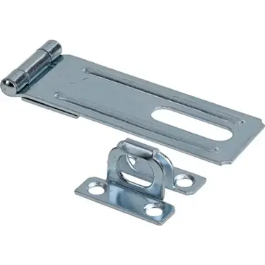 4-1/2" Fixed Staple Safety Hasps, Zinc Plated, Model 851408 By Hillman