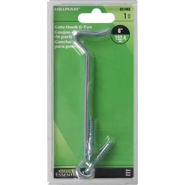 6" Zinc Plated Gate Hook And Eye Latch By Hillman - Durable And Reliable