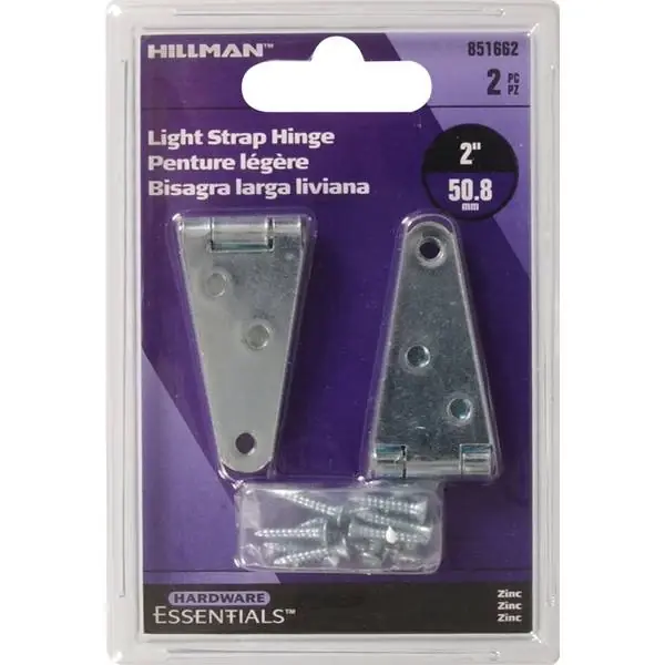2 Inch Light Strap Hinge - Zinc Plated - Model 851662 By Hillman