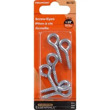 Zinc Plated Screw Eye, Model 851727, 1.375 In. Length