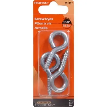 .225" X 2-1/16" Zinc-plated Medium Eye Screw Eye Hillman Hook And Eye 851737