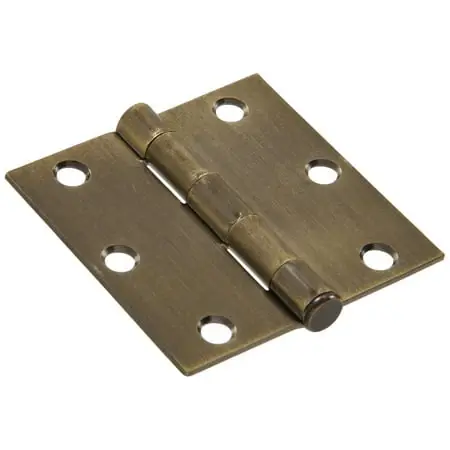 3.5 Inch Square Corner Residential Door Hinge In Antique Brass Finish