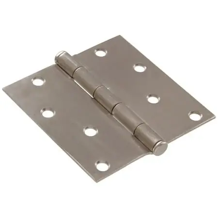 4 Inch Square Corner Residential Door Hinge In Satin Nickel Finish