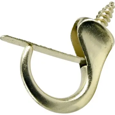 7/8 Safety Cup Hook, Brass Plated Hillman Hooks And Eyes 851856 008236911824