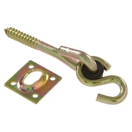Swing Hook Kit With Lag Screw, Zinc & Yellow Dichromate Finish