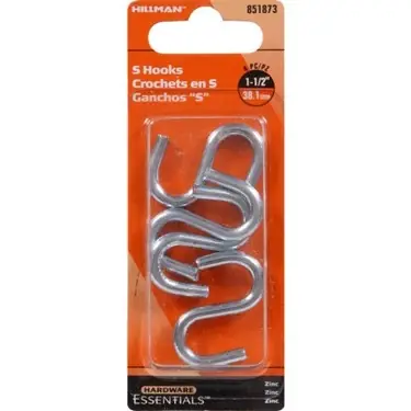 1-1/2 Inch Zinc Plated S-hook - Model 851873 - Durable And Versatile