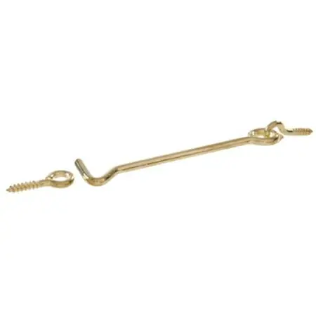 1-1/2" Solid Brass Gate Hook And Eye Latch - Bright Brass Finish - Model 851926