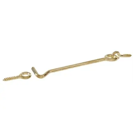 2.5" Solid Bright Brass Gate Hook & Eye Latch - Model 851927
