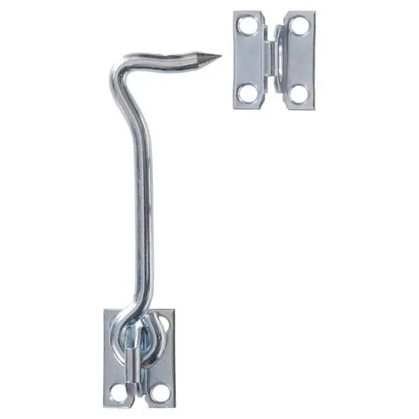 5-inch Heavy Gate Hook With Plate Staples, Zinc Plated - Hillman Group 851932